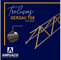 Treliça Gerdau TG8 com 12 metros