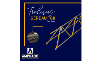 Treliça Gerdau TG8 com 6 metros